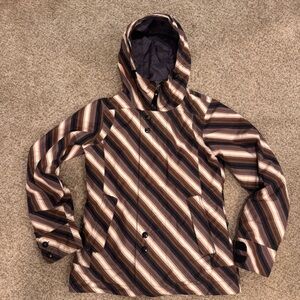 Burton Striped Brown and Black Women's Ski/snowboard Jacket